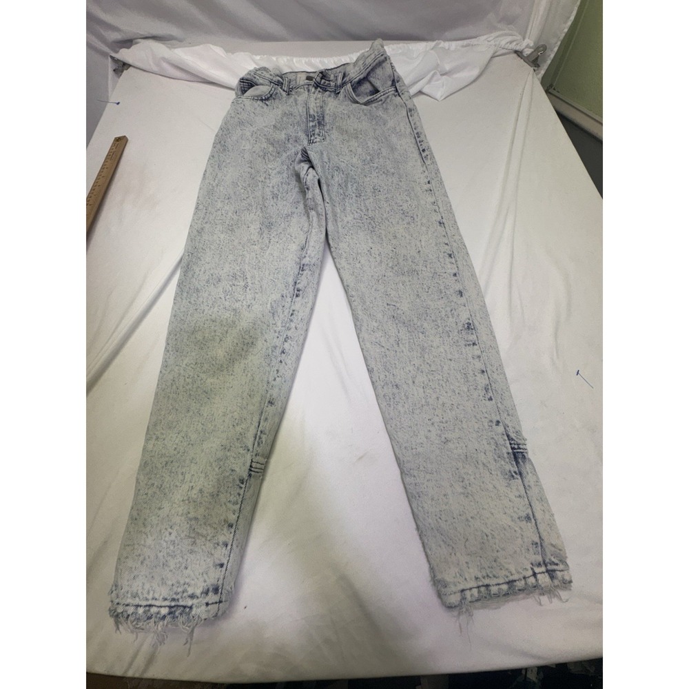 Vintage T.C.B By Flynn Jeans Acid Wash Ankle With Bow Size 10 80's High Rise Rat